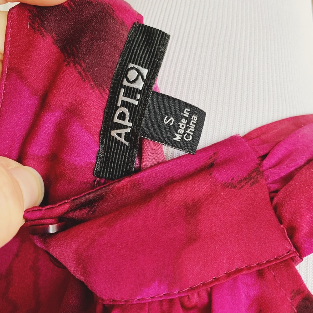 Magenta Patterned Sleeveless Blouse - image 5